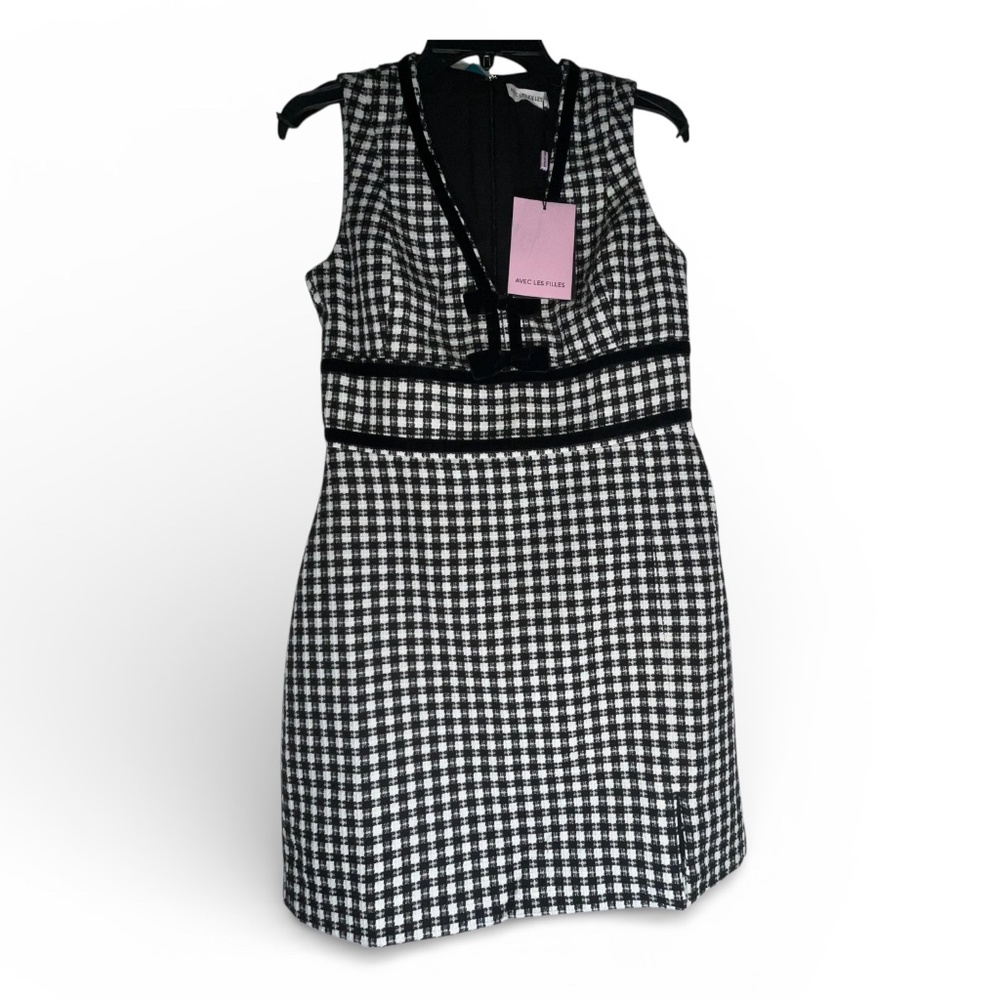 Avec Les Filles Bow Tweed Dress Women’s Size 4 NWT